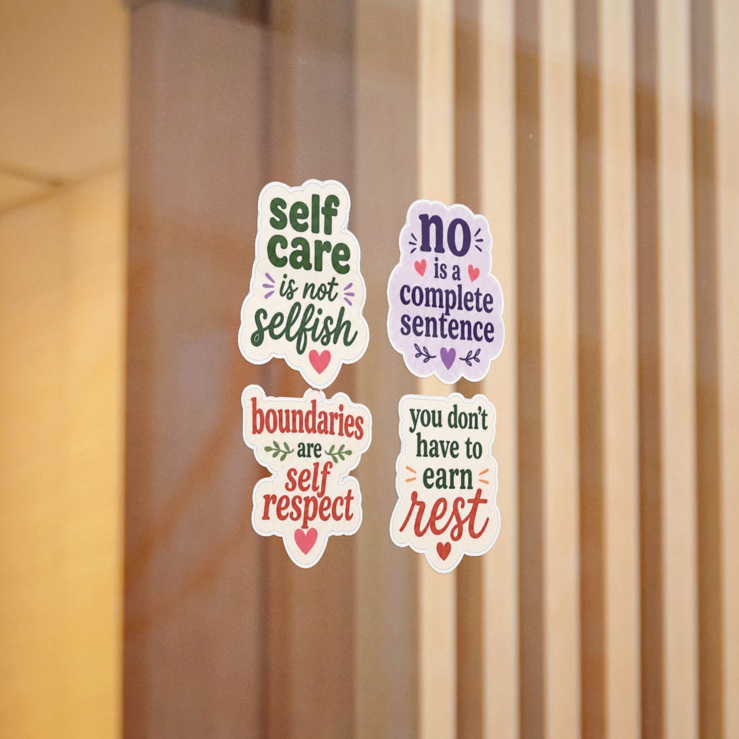 Self-Care Affirmation Die-Cut Stickers — “Self Care is Not Selfish” Set