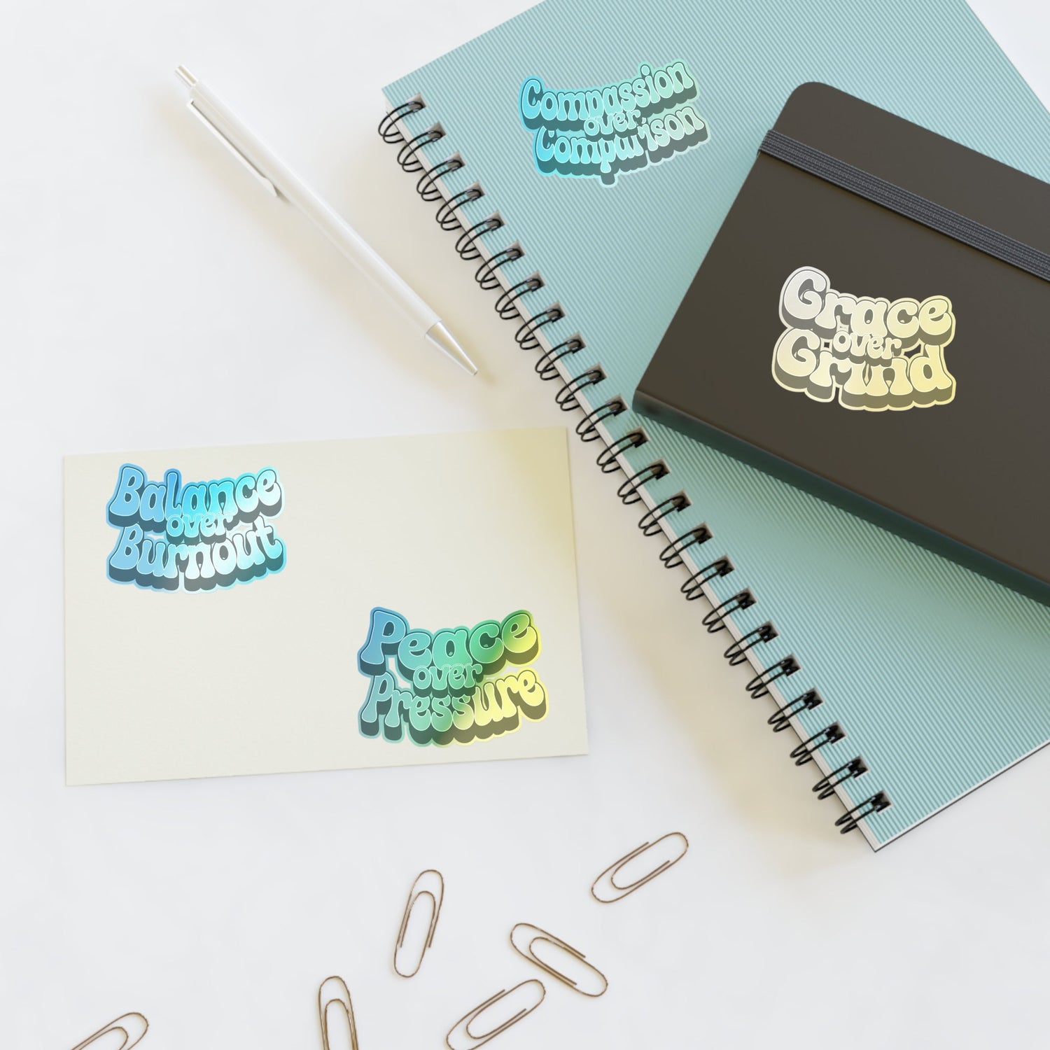 Stylish White Wavy Hardcover Journal