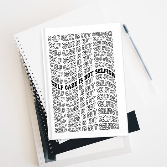 Self Care is Not Selfish Journal - White Wavy - The Cotton Connect