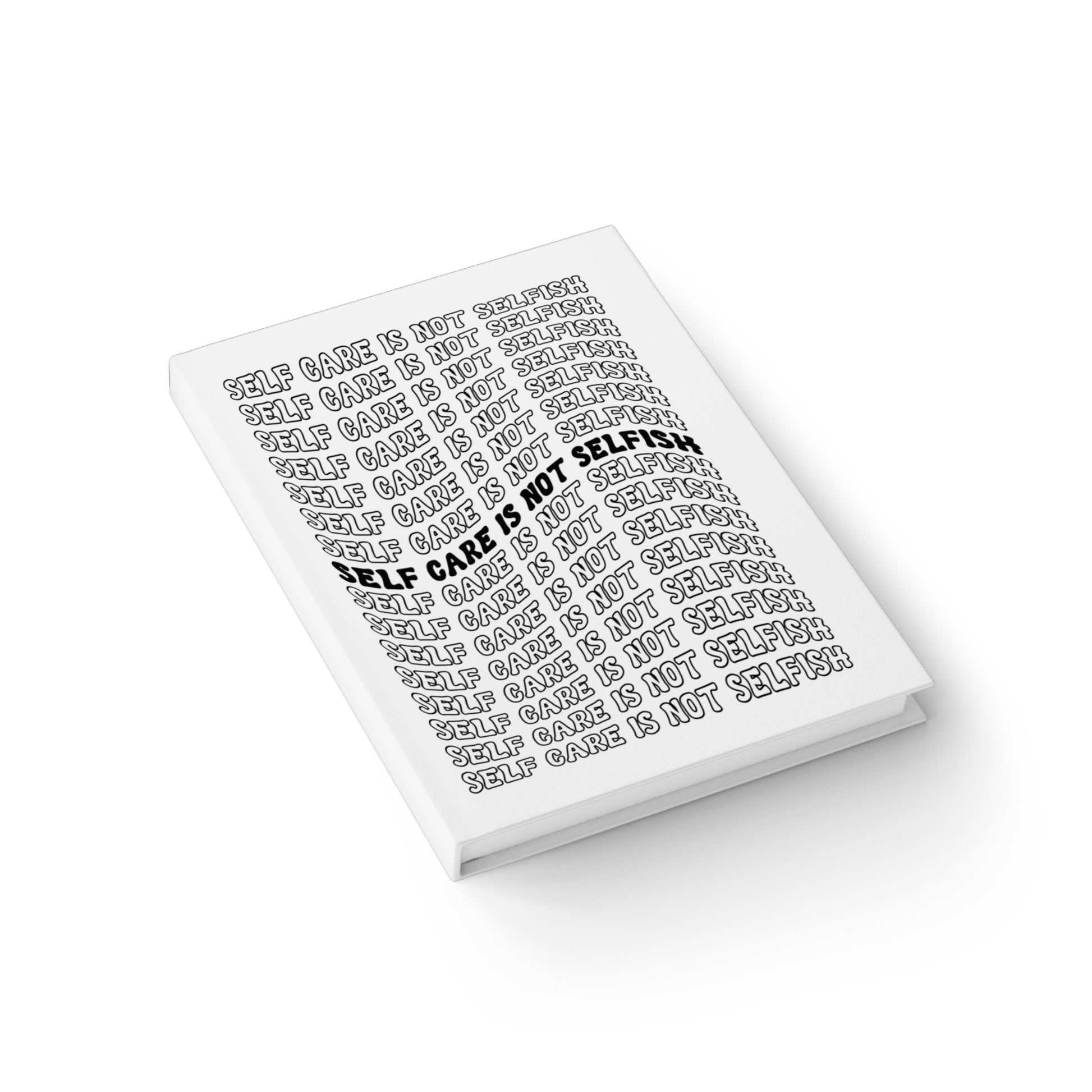 Self Care is Not Selfish Journal - White Wavy - The Cotton Connect