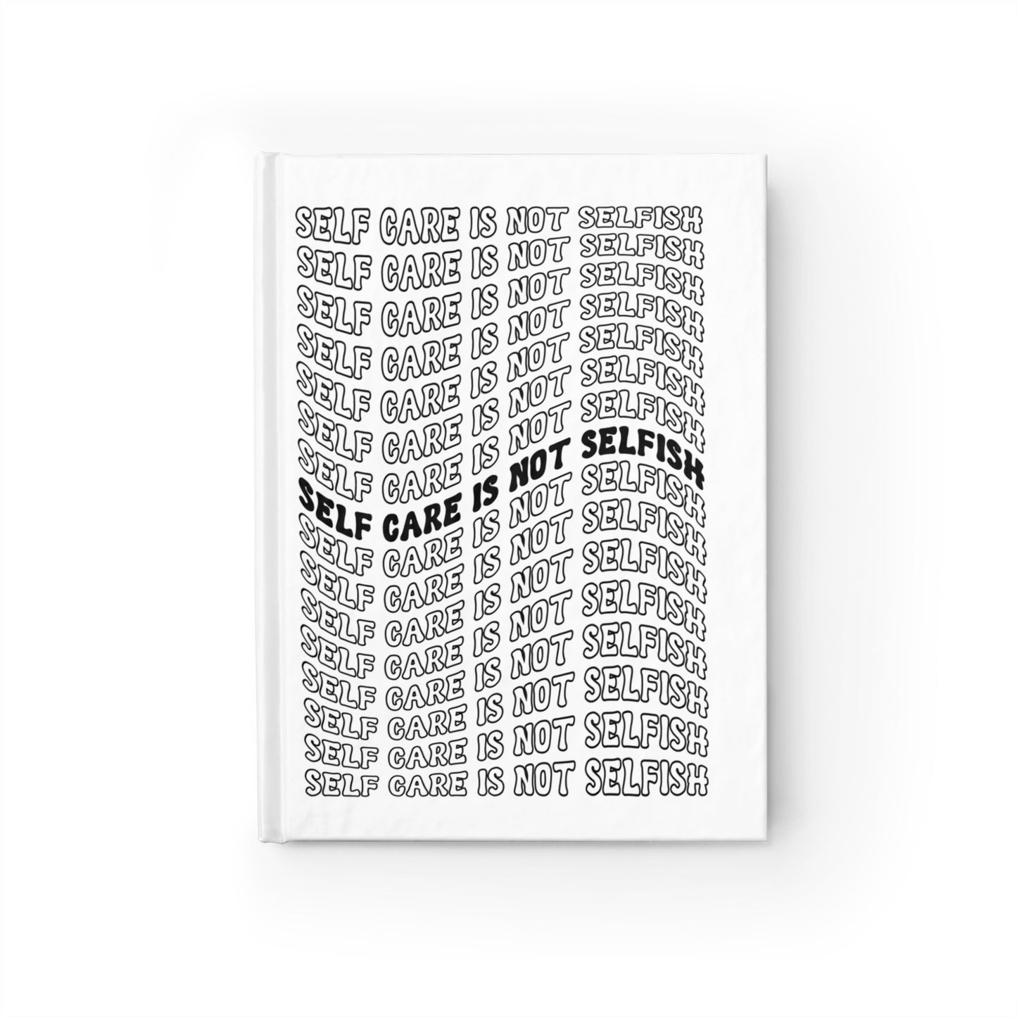 Self Care is Not Selfish Journal - White Wavy - The Cotton Connect